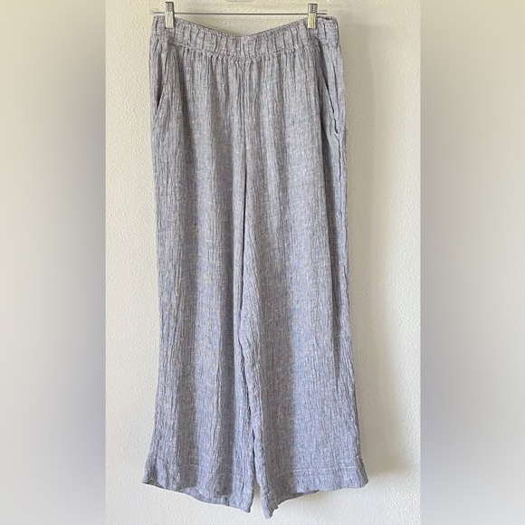 Tahari 100% linen wide leg pull on pants size large women - Picture 4 of 12